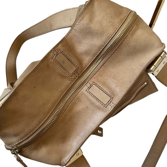 Jimmy Choo Parker Shoulder Bag Calfskin Leather Made in Italy Tan Neutral GUC - Picture 6 of 16